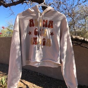 Alpha Chi Omega Cropped Hoodie Size M